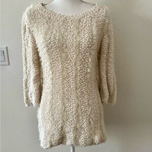 Lauren Michelle Cream Textured Knit Sweater